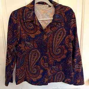 Women’s size M bottom down paisley print blouse